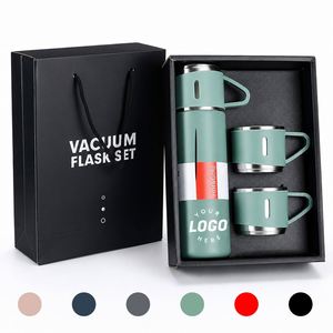 Custom Logo 500ml 17oz Stainless Steel Vacuum <b>Flask</b> Set Double Wall Thermal Bottle Gift Set with <b>2</b> Lids and Luxury Gift Box - Product Image 1