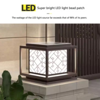 Bon prix IP55 lumière LED solaire extérieure étanche clôture de jardin et porte colonne lumineuse avec alimentation par batterie
