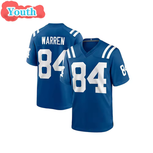 Maillots de football américain pour enfants de qualité supérieure cousus en gros IND Youth 17 <span class=keywords><strong>Daniel</strong></span> Jones 28 Jonathan Taylor 84 Tyler Warren - Product Image 6