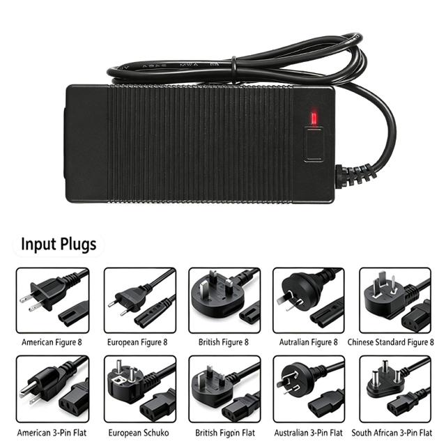 High Quality Hot Sale 12.6V 5A 21V 3A 42V 1.5A US EU AU Plug Regulated Lithium Battery Charger for Scooter Electric Drill