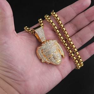 Collar de Moda Chapado en Oro de 18K para Hombre y Mujer, Estilo Hip Hop, con Colgante de Figura de Rapero y Diamantes - Product Image 5