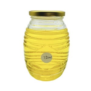 Ong thủy tinh hình mật ong <span class=keywords><strong>Jar</strong></span> với kim loại Twist-off cap 100ml/200ml/350ml/750ml cho đường lưu trữ - Product Image 1