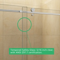 USA Spot Goods 8mm d'épaisseur en verre trempé cloison de douche sans cadre porte de douche coulissante simple