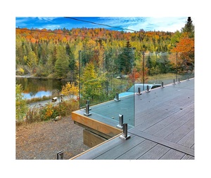 10mm 12mm Tempered thép không gỉ lan can kính không khung cho ban công ngoài trời hiện đại - Product Image 1