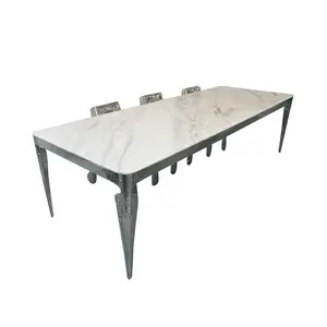 Хит продаж, итальянский дизайн, Высококачественная мебель, обеденные столы из натурального мрамора, белый столик с ножками из нержавеющей стали