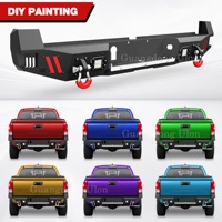 Bumper langkah belakang truk Pickup lebar penuh cocok 3rd Gen To-yota Tacoma 2016- 2023, dengan pelat langkah, lampu, d-ring, lubang Sensor