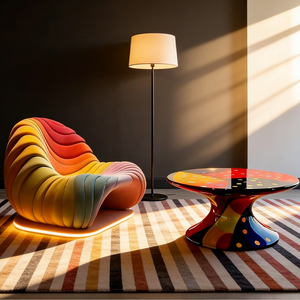 Poltrona Moderna a Forma di Conchiglia Arcobaleno, Sedia Imbottita in Velluto, Divano <span class=keywords><strong>Colorato</strong></span> per Arredamento <span class=keywords><strong>Soggiorno</strong></span> - Product Image 1