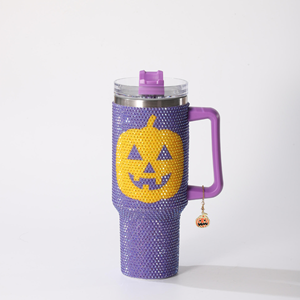 Scary Michael Myer Rhinestone Tumbler W Straw Bloody Jason Mug Halloween Screaming Ghost Cup Vaso de <span class=keywords><strong>diamante</strong></span> de acero inoxidable - Product Image 5