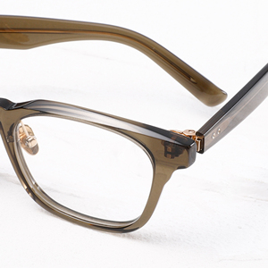 Gafas de acetato con montura completa rectangulares, montura marrón sólida NP-156, monturas ligeras con protección UV para corrección de la visión, unisex - Product Image 2