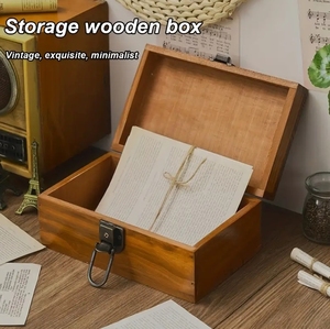 Caixa de Madeira para Lembranças Ecológica, Gravada à Mão, Vintage, Grande, com Fechadura e Chave - Product Image 2