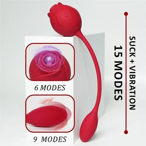 Entrepôt langue léchage et succion rose double tête application contrôle vibrateur sex toys pour femme adulte sex toys - Product Image 2