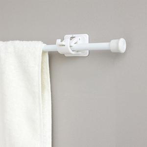 Telescopic Curtain Rod White Painted No Drilling Bathroom Kitchen Use Cylinder Shape Support Frame - Product Image 4