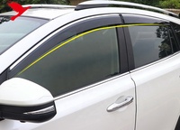 Pour Toyota RAV4 2013-2018 accessoires extérieurs de voiture fenêtre supérieure visière moulage garniture déflecteur soleil pluie garde déflecteur couverture 4PC