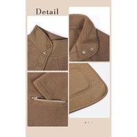 Veste polaire d'hiver pour femme, décontractée, à revers, manches longues, imperméable, réversible, respirante, écologique, coupe-vent, avec poches