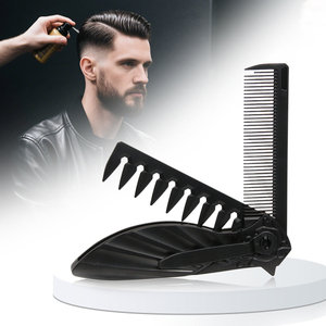 Nuevo Peine Plegable para Peinar con Cabezal de Aceite, Mango Antideslizante, Dientes Anchos y Estrechos, Peine Duradero para Peluquería y Estilismo Masculino - Product Image 1