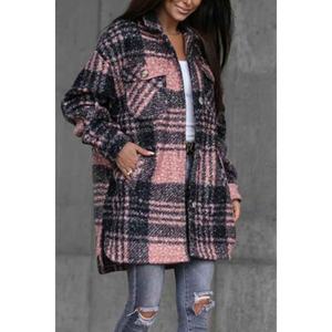 Chaqueta con Estampado a Cuadros, Botones y Detalle de Bolsillo con Correa, Nueva Colección al por Mayor - Product Image 3