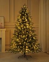 PE Weihnachtsbaum Langlebig Vollständig Naturgetreu Dichtes Grünes Kiefernblatt Künstlich 2,4m Beleuchtet Innenbereich Heim Party Festival Dekoration
