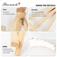 Panwenbo – Ensemble chevalet en bois et mini-toile tendue en gros, plusieurs tailles, mini-chevalet trépied en bois avec toile et boulons métalliques