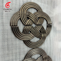 OUKEN Nouvelle poignée de porte d'entrée de style chinois, poignée de porte en acier inoxydable à noeud chinois pour hôtel étoile de luxe léger