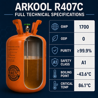 Tontank R407c 850kg Suministro de Fábrica, Estándar Europeo CE, Alta Pureza 99.9% para Sistemas de Refrigeración HVAC Comerciales, Se Acepta Marca OEM