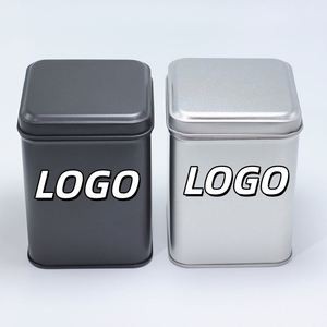 Customized Design square Airtight Tea <b>Tin</b> Canister Food Grade Printing Packing Box Empty sealed square Green Metal Tea Cans - Product Image 1