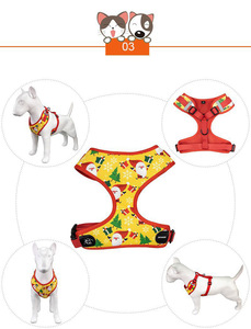 Harnais réfléchissant pour chien de Noël, sans boucle latérale, à libération rapide, pour la promenade, type plastron - Product Image 4
