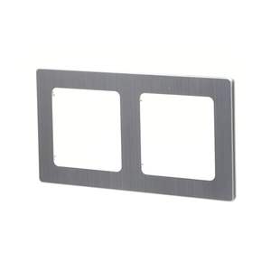 Placa de pared de aluminio con 2 llaves, color plateado, ideal para instalaciones eléctricas en interiores y exteriores. - Product Image 1