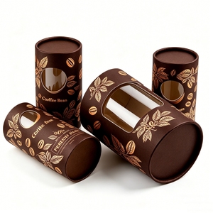 Tubo de Papel Kraft Marrón Cilíndrico Personalizado Equipado con Tapa de Plástico Sellada, Envase Seguro de Grado Alimenticio Ampliamente Utilizado - Product Image 6