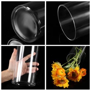 Nordic Creative Luxury White Glass <strong>Vase</strong> Small Mini <strong>Cylinder</strong> Decor for Wedding Indoor and Outdoor Table Centerpiece with Plants - Product Image 2