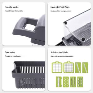 Cortador de Verduras Multifuncional Manual de Acero Inoxidable y ABS, Máquina para Cortar en Tiras, Rallador, Rebanador, Artefacto para Limpiar - Product Image 3