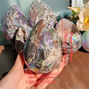 Venta al por mayor CRYSTALHOLA: Cristal de Esferalita Druzy Gris en Forma de Huevo para Joyería, Sanación Sonora, Halloween y Navidad - Product Image 4