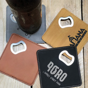 Ouvre-bouteille carré en acier inoxydable sous-verre ouvre-bouteille créatif porte-gobelet à bière tapis - Product Image 3