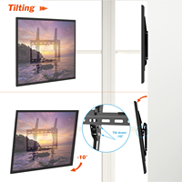 Soporte de Pared Inclinable de Acero para TV LED LCD Pequeña y Móvil, para Televisores de 55 Pulgadas con VESA Máximo de 400x400