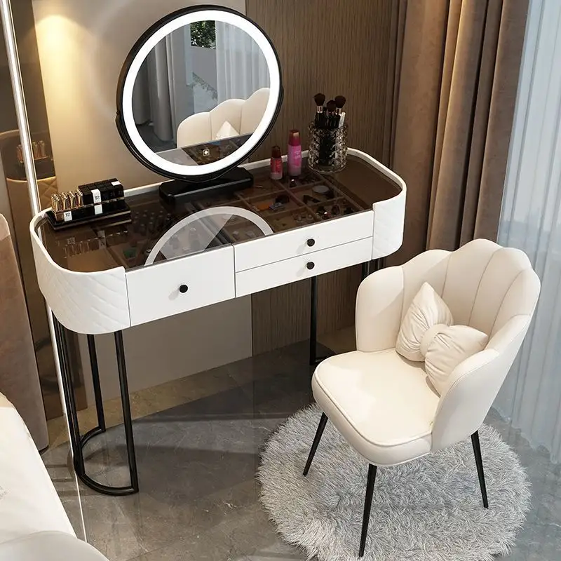 Meja rias, Penyimpanan kamar tidur Modern, meja rias dengan cermin dan bangku, meja rias untuk furnitur kamar tidur