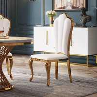Table ronde de style européen et américain, en pierre de marbre simple, avec 6 chaises, salle à manger