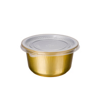 Barquettes en aluminium jetables HBOLE Y101-290, bols en aluminium épais dorés pour emporter, emballage pour œufs à la vapeur, conteneur alimentaire scellé