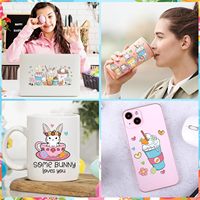 Individuelle Oster-UVDTF-Becherummantelungen für 16 oz Glasbecher Hasen-Ei-Aufkleber für Tassen Wasserfeste Abziehbilder DIY-Basteleien