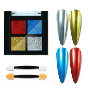 Poudre de pigment pour ongles en gel UV effet miroir magique Aurora 4 couleurs, poudre acrylique flash pour la décoration des ongles, prix de gros - Product Image 2