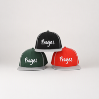 Casquette Snapback à Visière Plate Personnalisée 3 Couleurs Noir Vert Rouge Broderie Script Maille Perforée Chapeau de Baseball Vente en Gros OEM Faible MOQ