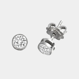 High Quality Diamond Round <b>Stud</b> <b>Earrings</b> Stylish Elegant Jewelry With Durable Plating And Radiant Round Stones For Brides - Product Image 5