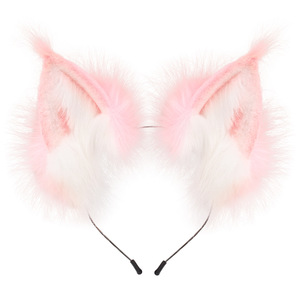 <span class=keywords><strong>Serre</strong></span>-tête en fourrure fait main avec oreilles <span class=keywords><strong>de</strong></span> <span class=keywords><strong>loup</strong></span> et <span class=keywords><strong>de</strong></span> renard, bandeau ajustable en peluche pour Halloween, cosplay, fête costumée, accessoire photo - Product Image 5