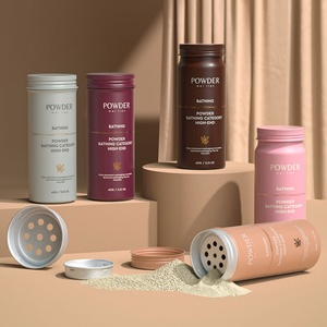 Boîte en métal ronde personnalisée imprimée pour poudre de bain, shampoing, boîte en aluminium cylindrique pour cadeau - Product Image 1
