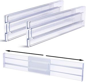 Séparateurs de tiroirs en acrylique transparent pour la maison Séparateurs de tiroirs transparents réglables - Product Image 1