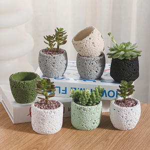 Gran oferta, de <span class=keywords><strong>piedra</strong></span> volcánica maceta grande, macetas creativas de cemento, adornos de aromaterapia de textura Natural para plantas verdes de jardín - Product Image 5