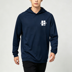 Wholesale Lightweight Hooded Sweatshirt <b>Jumper</b> Custom Logo Private Label Plain Raglan Sleeve Men's Hooded Polyester T <b>Shirts</b> - Product Image 2