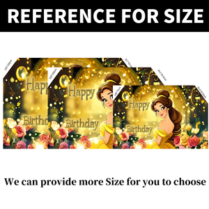 Sfondo Fotografico Principessa Belle 5*3ft 7*5ft per Baby Shower, Decorazioni per Feste di Compleanno per Bambine - Product Image 4