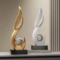 Fengsheng Shuiqi Art populaire Résine époxy sculptée Luxe Haut de gamme Meuble TV Bureau Ornement Lumière pour salon Décoration de bureau