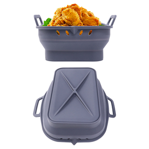 Vente en gros d'usine, doublures réutilisables en silicone pour friteuse à air, pliables, compatibles lave-vaisselle, antiadhésives, plateau de cuisson en silicone pour friteuse à air - Product Image 4