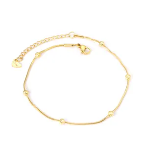 Stainless Steel 18k Gold Anklet Personalized Pendant Stainless Steel Bracelet For Men And Women