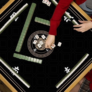 JUFORHQC Tapete de Mahjong Antideslizante y Reductor de Ruido de 315 Pulgadas con Bolsa de Tela y Almacenamiento en Cartón para Dominó y <span class=keywords><strong>Solitario</strong></span> (Negro) - Product Image 2